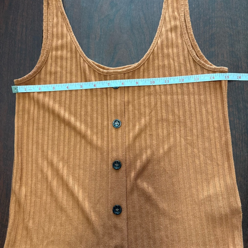 H&M Ribbed Button-Front Tank Top - Rust - Picture 4 of 5